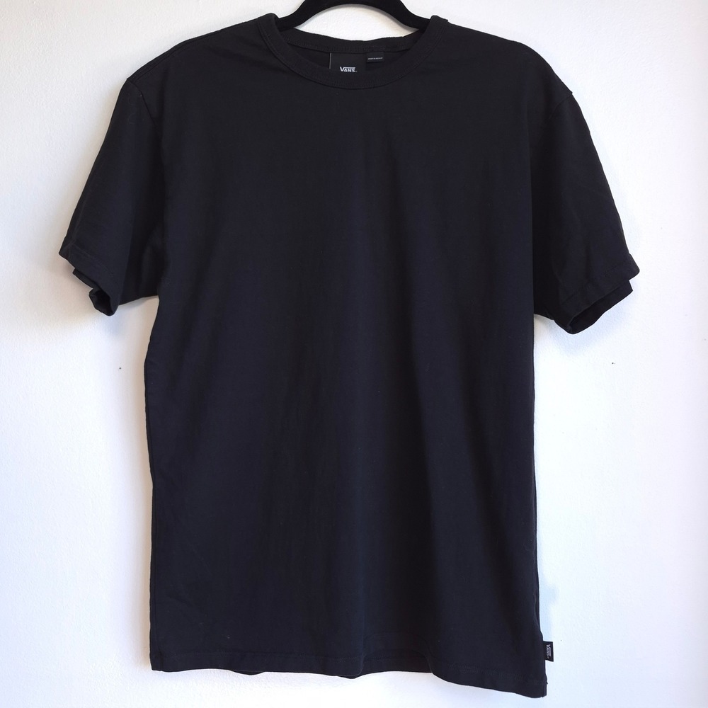Vans T-Shirt Black Size Medium VN000G3WBLK Skate Streetwear Minimalist Basic Tee